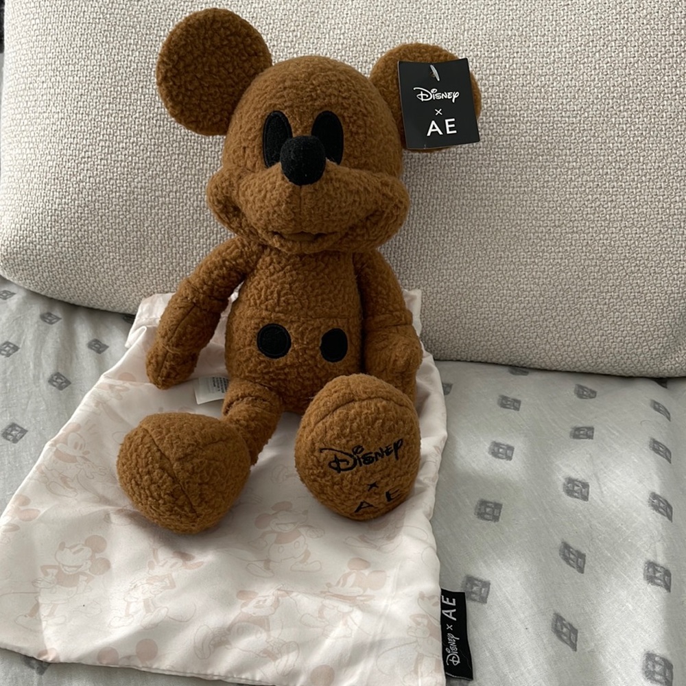 NWT Disney x AE Mickey Mouse plush with dust bag